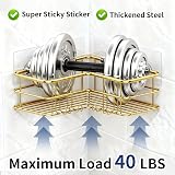Menbyci 2 Pack Corner Shower Caddy Adhesive Shelf 8 Hooks Gold view 4