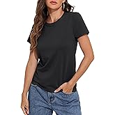 kayamiya Womens Short Sleeve Shirts Loose Fit Basic T-Shirts Summer Casual Tops