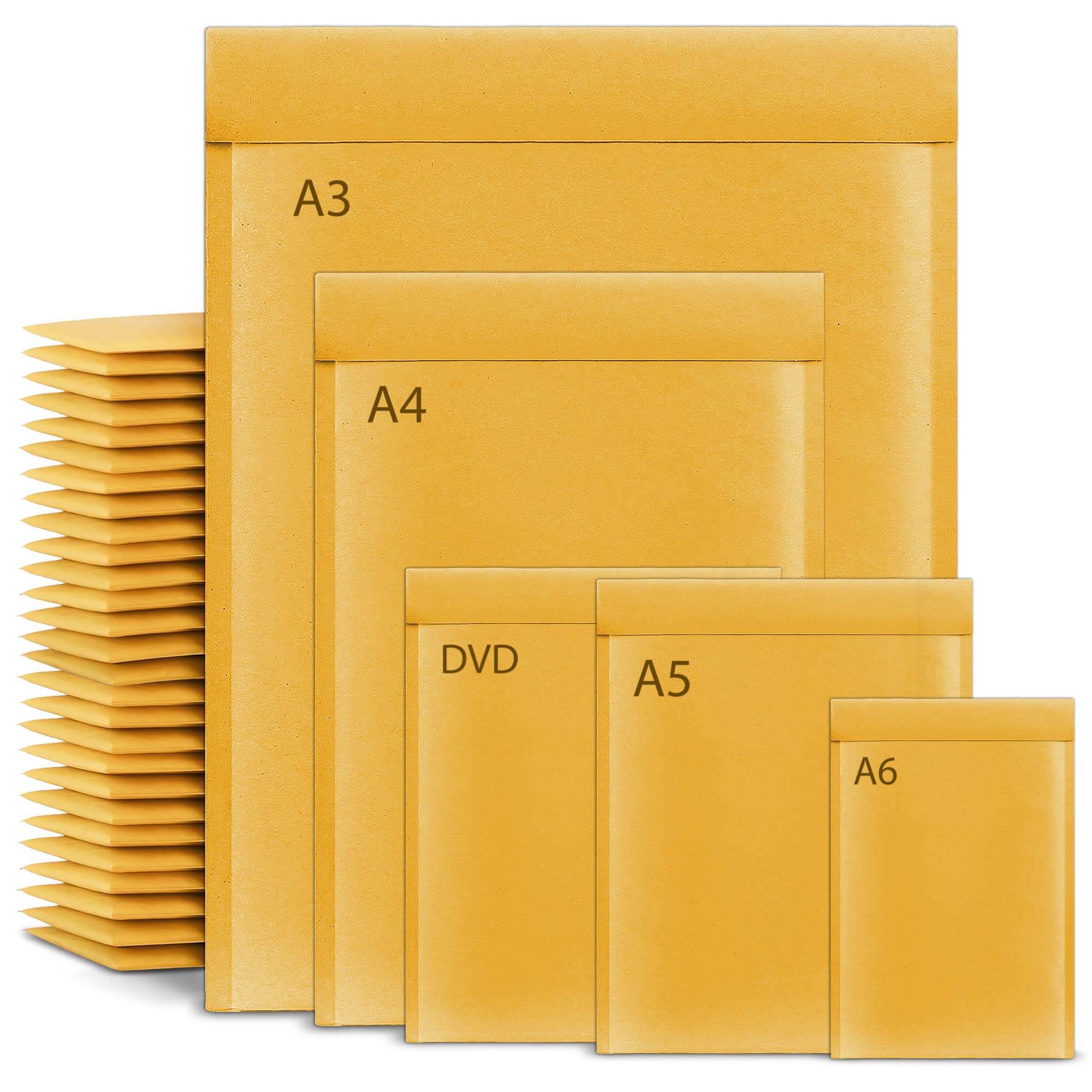 A5 Padded Envelopes, Gold Padded Bubble Envelopes for Packaging Postage Peel & Seal Shipping Bag Mailers Postal Wrap 10 Pack