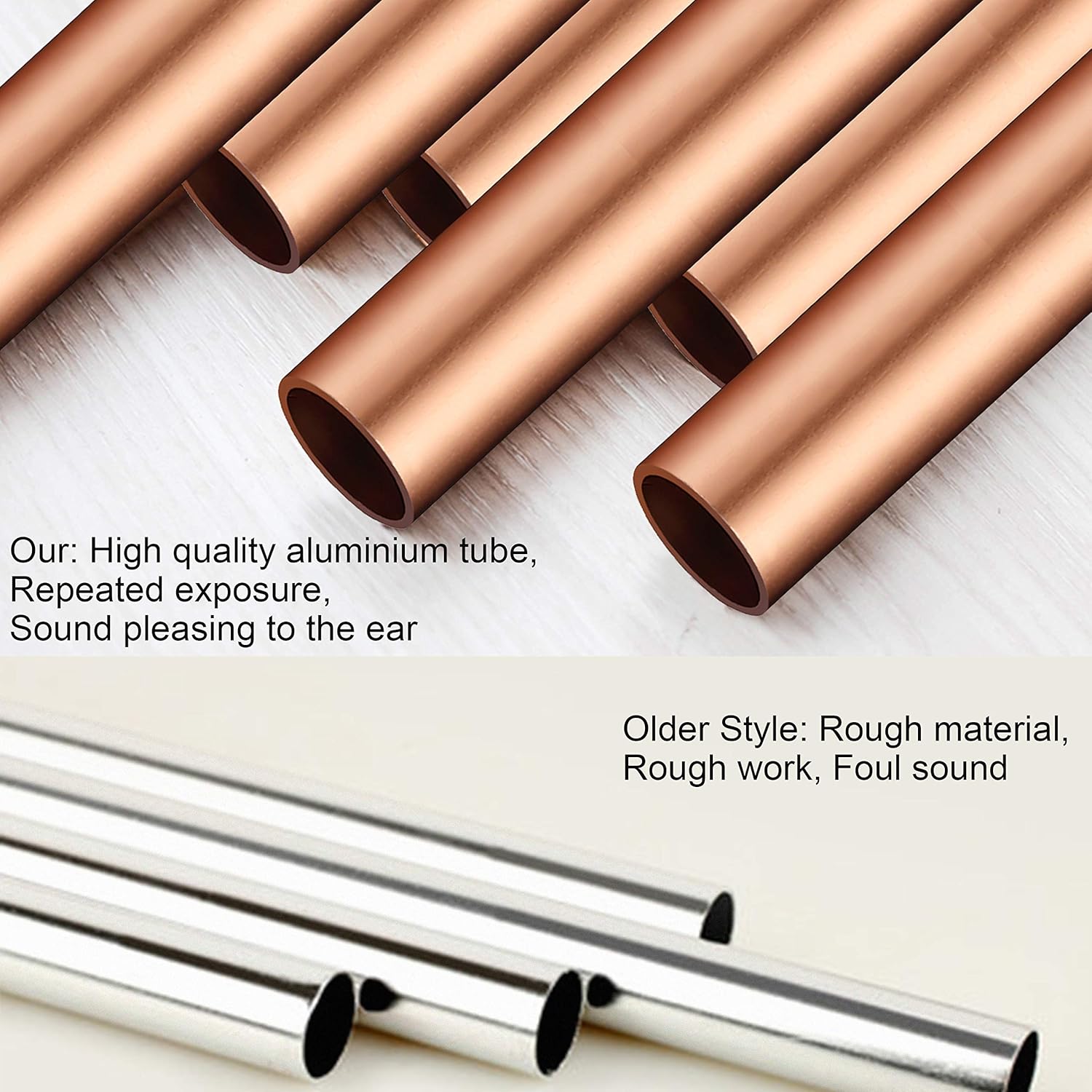 Topspeeder Wind Chime Outdoor Metal Wind Chimes Solid Wood and 18 Scrub Aluminum Alloy Gold Tubes Wind Chime 36’’ Large Garden Wind Chime for Party, Garden, Decor, Gift etc : Garden & Outdoor