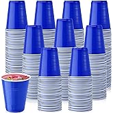 Zopeal 200 Pcs Plastic Cup Bulk 18 oz Disposable Tumblers Wedding Hard Plastic Party Wine Cups Fancy Beverage Drinking Soda Cocktail Glasses for Wedding Birthday Christmas(Blue)