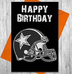akgifts tarjeta de cumpleaños de fútbol americano NFL Dallas Cowboys