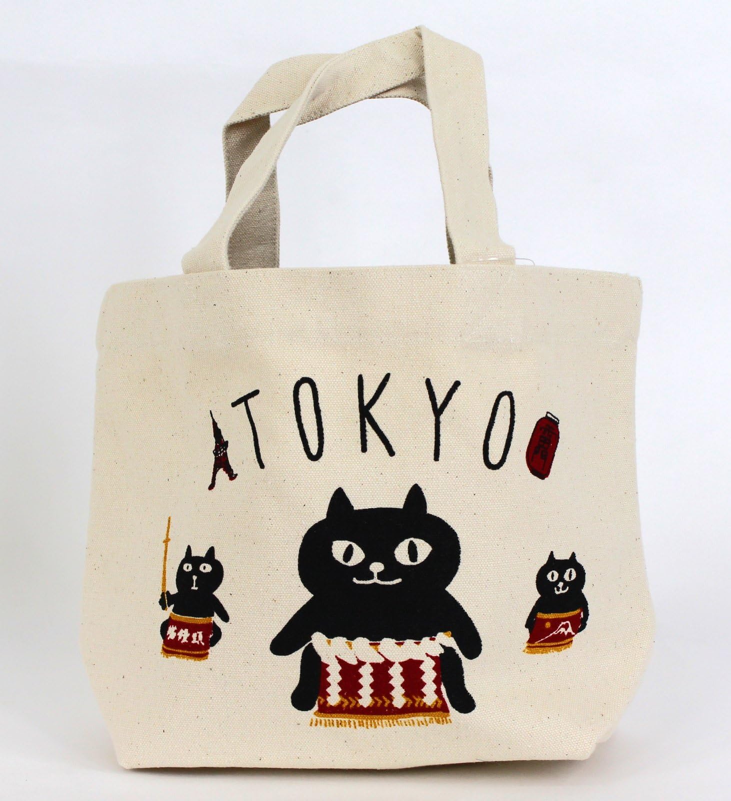 mini tote bag inside pocket TOKYO SUMO CATS natural NarumiKK Narumi