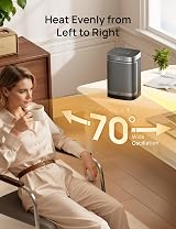 DREO 1500W PTC Ceramic Space Heater Oscillating Remote Thermostat Portable Home view 7