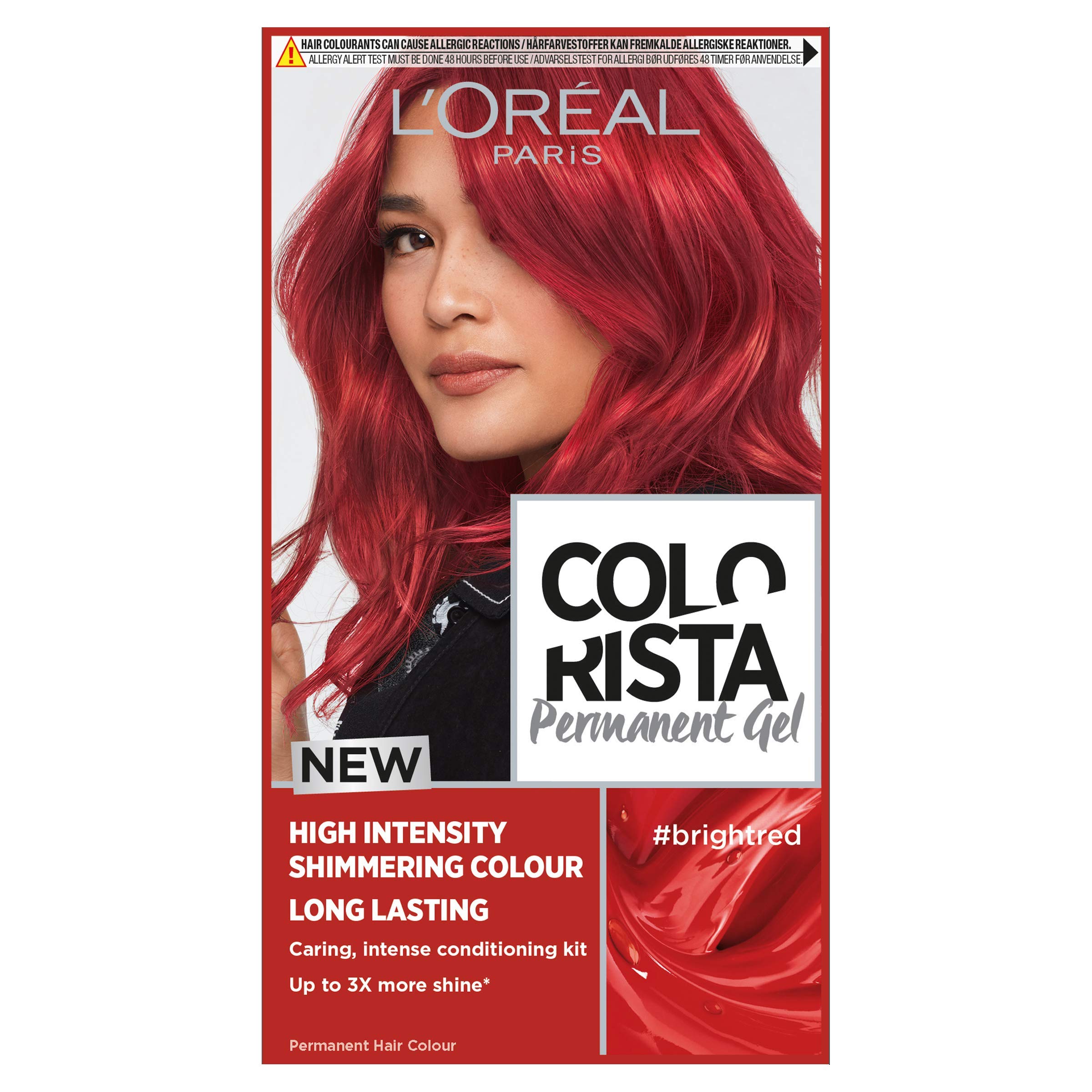 L'Oréal Paris Colorista Permanent Gel Hair Dye, Long-Lasting and Vibrant At-Home Hair Colour, High-Intensity Hues with Up to 3x More Shine, Colour: Bright Red