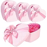 Zhanmai 3 Pcs Heart Shaped Gift Boxes Extra Large Pink White Valentine 3 Size Decorative Heart Boxes with Lid and Ribbon for Flower Arrangement Present Wrapping Mother's Day Wedding Anniversary(Pink)