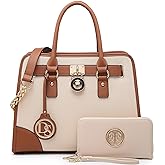 Dasein Women Handbags Top Handle Satchel Purse Shoulder Bag Hobo Bag Work Bag Set 2pcs