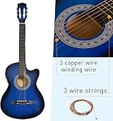HOMCOM 38 Inch Acoustic Electric Classical Guitar Kit Blue with Case view 3