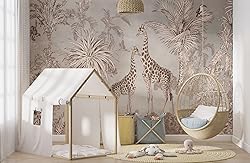 Muravie Giraffe Wallpaper For Kids Room | Removable