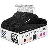 Zober Velvet Hangers 50 Pack - Black for