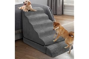 Dog Stairs & Steps for High Beds 30-36 Inches Tall for Small Dogs, LitaiL Pet Stairs/Steps for Beds 30 Inches High, Non-Slip Dog Ramps for Older Cats