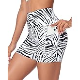 HERRLA Womens High Waisted Biker Shorts with Pockets for Athletic Yoga Gym Running Workout Summer