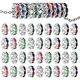 120 PCS 12 mm Large Hole Focal Beads, Spacer Beads for Jewelry Making, Multicolor Rondelle Rhinestone Focal Bead for Pen, Crystal European Spacer Bead for DIY Crafts Bracelet Beadable Items