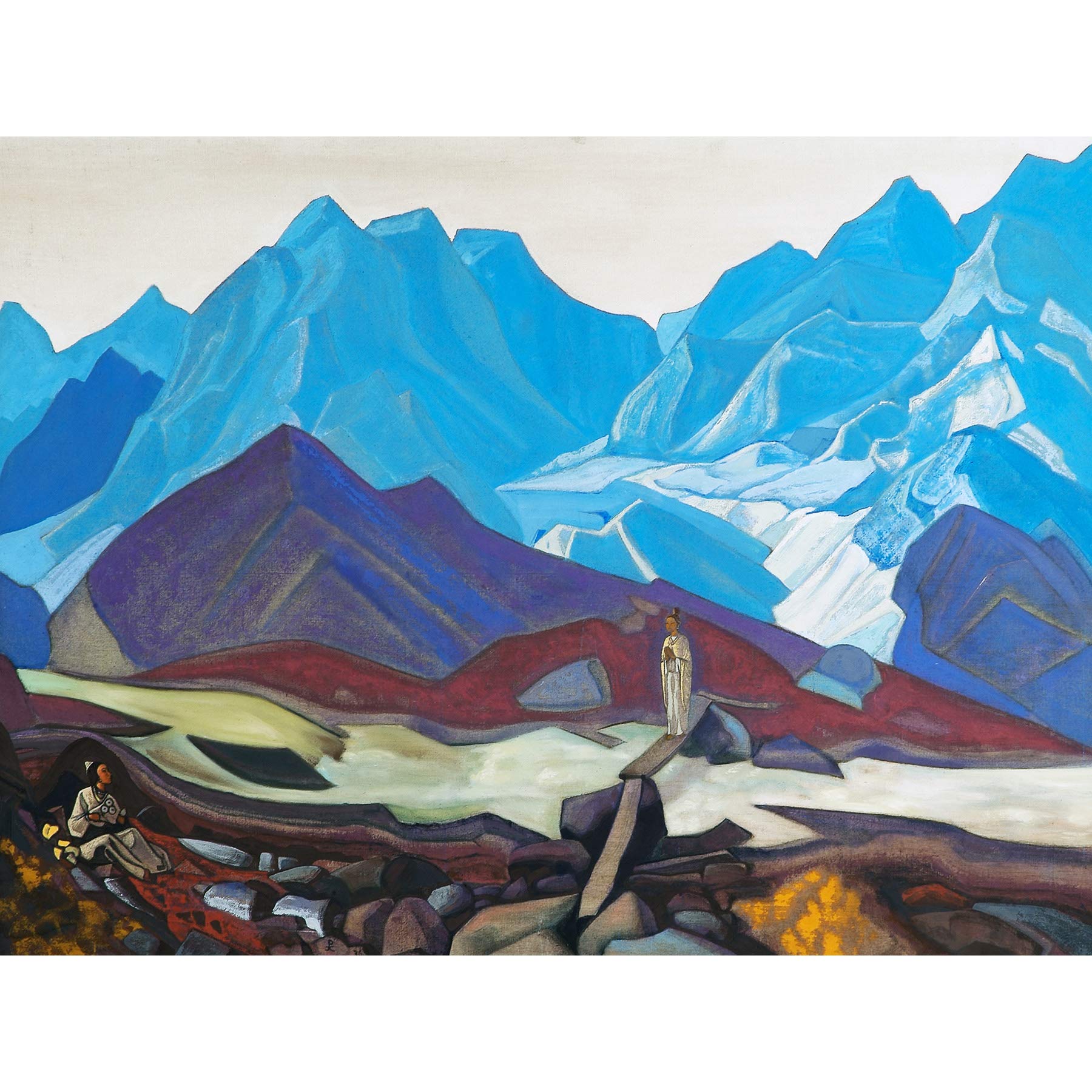 Roerich From Beyond Mountain Landscape Painting Large Print Poster Wall Art Decor Picture