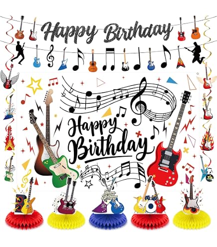 Guitar Happy Birthday Banner One Rocks Birthday Banner Rock N Roll...