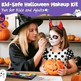 ENJSD Face Paint Kit 36 Colors 10 Brushes 30 Stencils Water Based Non-Toxic view 3
