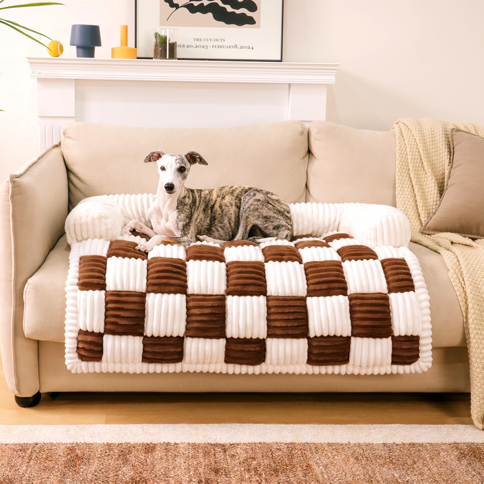 Photo 1 of ***LIKE NEW/OPEN BOX***
FUNNY FUZZY Pet Couch Covers for Sofa, Dog Couch Bed for Furniture Protector, Pet Bed Mat, Couch Cover for Dogs Washable with Non Slip, Large, Brown