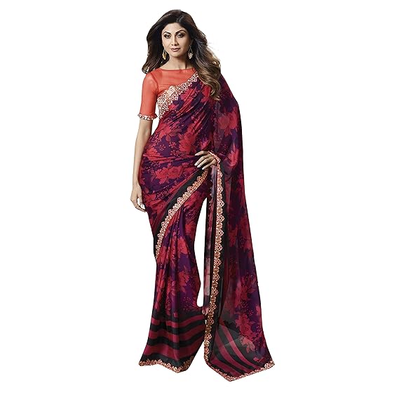 Womens Rangoli Printed Saree with Blouse Piece (SHILPA2513SSSR01, Multicolour)