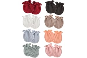 AQOKKA Newborn Baby Mittens No Scratch Cotton Elastic Wrist Gloves Infant Toddler Mittens for Baby Boy Girl 0-6 Months