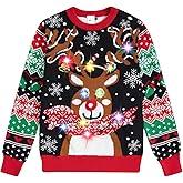 Cutemile Kids Boy Ugly Christmas Sweaters Size 5-14 Girls Light Up Xmas Sweaters for Party