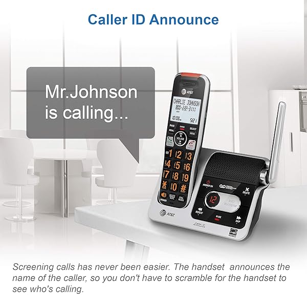 AT&T BL102-3 DECT 6.0 3-HANDSET CORDLESS PHONE FOR HOME WITH ANSWERING MACHINE, CALL BLOCKING, CALLER ID ANNOUNCER, AUDIO ASSIST, INTERCOM, AND UNSURPASSED RANGE, SILVER/BLACK