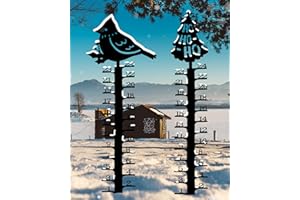 YOURONGMAO 2PC Snow Gauge Outdoor,24 inch Metal Snow Measuring Gauges,Winter Snow Yard Stick,Snow Metal Ruler for Yard Patio Garden,Christmas Decoration Rain Gauge Outdoor Gift for Mom