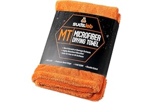 SUDS.LAB Suds Lab Large Microfiber Drying Towel (24 in x 35 in) Car Exterior Cleaning and Detailing Cloth, Safe On Plastic Trim, Glass, Carbon Fiber, Paint