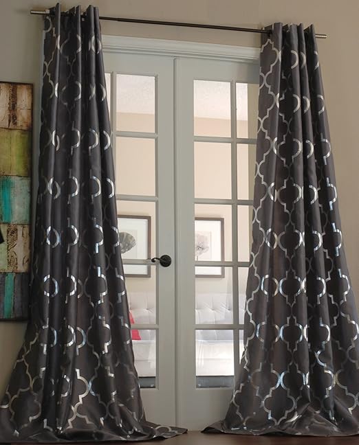 Amazon Com Lambrequin Casablanca Modern Metallic Trellis Pattern