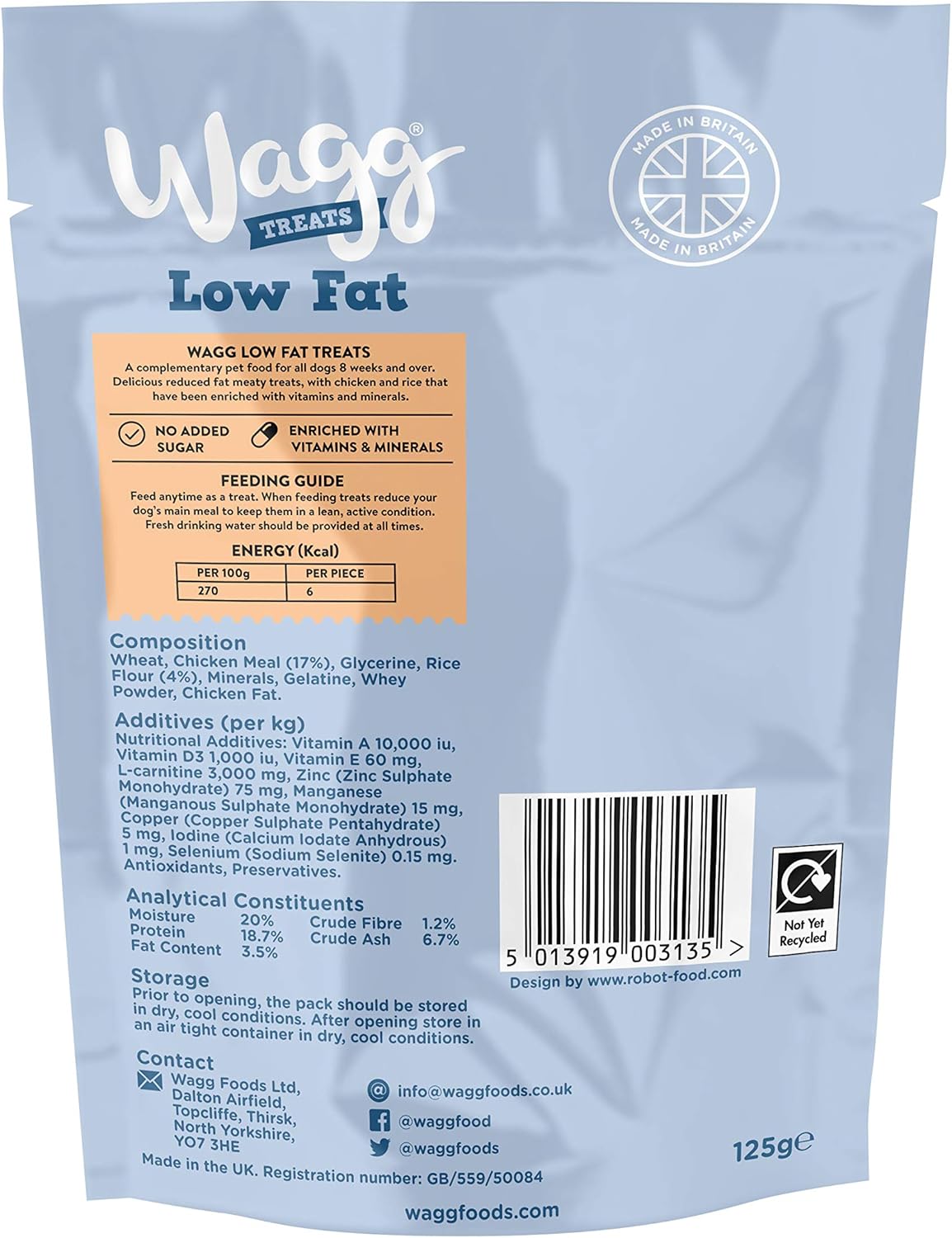 Wagg Low Fat Chicken Dog Treats 7 x 125 g BigaMart