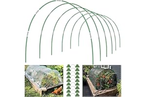 Garden Hoops for Raised Beds Include 36pcs Garden Hoops + 30pcs Connectors + 18pcs Clips for Grow Tunnel, Plant Support & Rai