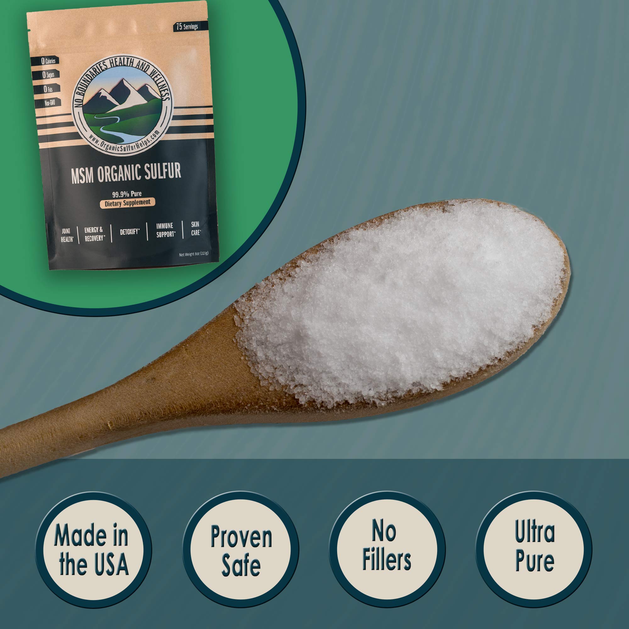 MSM Organic Sulfur Crystals by No Boundaries Health and Wellness All