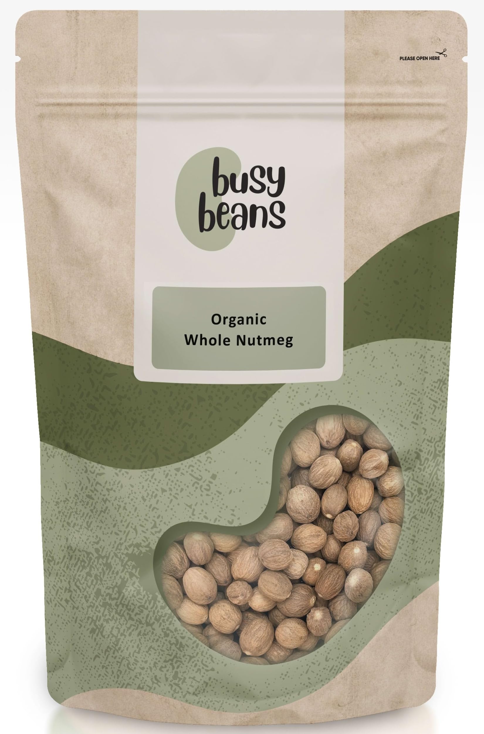 Organic Whole Nutmeg - Certified Organic - by Busy Beans Organic (100g)