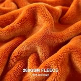 EHEYCIGA Fleece Blanket Orange 150x200cm Twin Size Soft Flannel Throw view 3