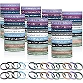 Estune 240 Pieces Bible Verses Bracelets Motivational Scripture Bracelets Bulk Religious Silicone Wristbands Quote Rubber Inspirational Wristbands Christian Gifts for Men Women Teens