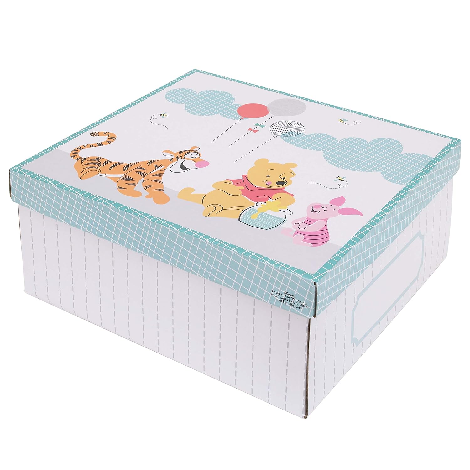 Disney Winnie The Pooh First Best Friend 4 Piece Nursery Crib Bedding Set, Aqua/Grey/White/Red : Baby