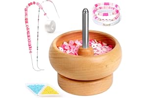 Tilhumt Bead Spinner for Jewelry Making, Effortless Rotating Bead Spinner Kit with Beads, Trays, Scoop, and 2 Big Eye Beading Needles for Making Seed Clay Beads Bracelets, Necklace and Waist Chain