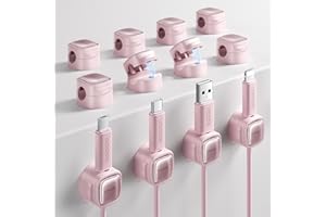 toocki 12 Pack Magnetic Cable Clips Holder, Cord Organizer Cable Management, [Cable Smooth Adjustable] Desk Cable Organizer, 