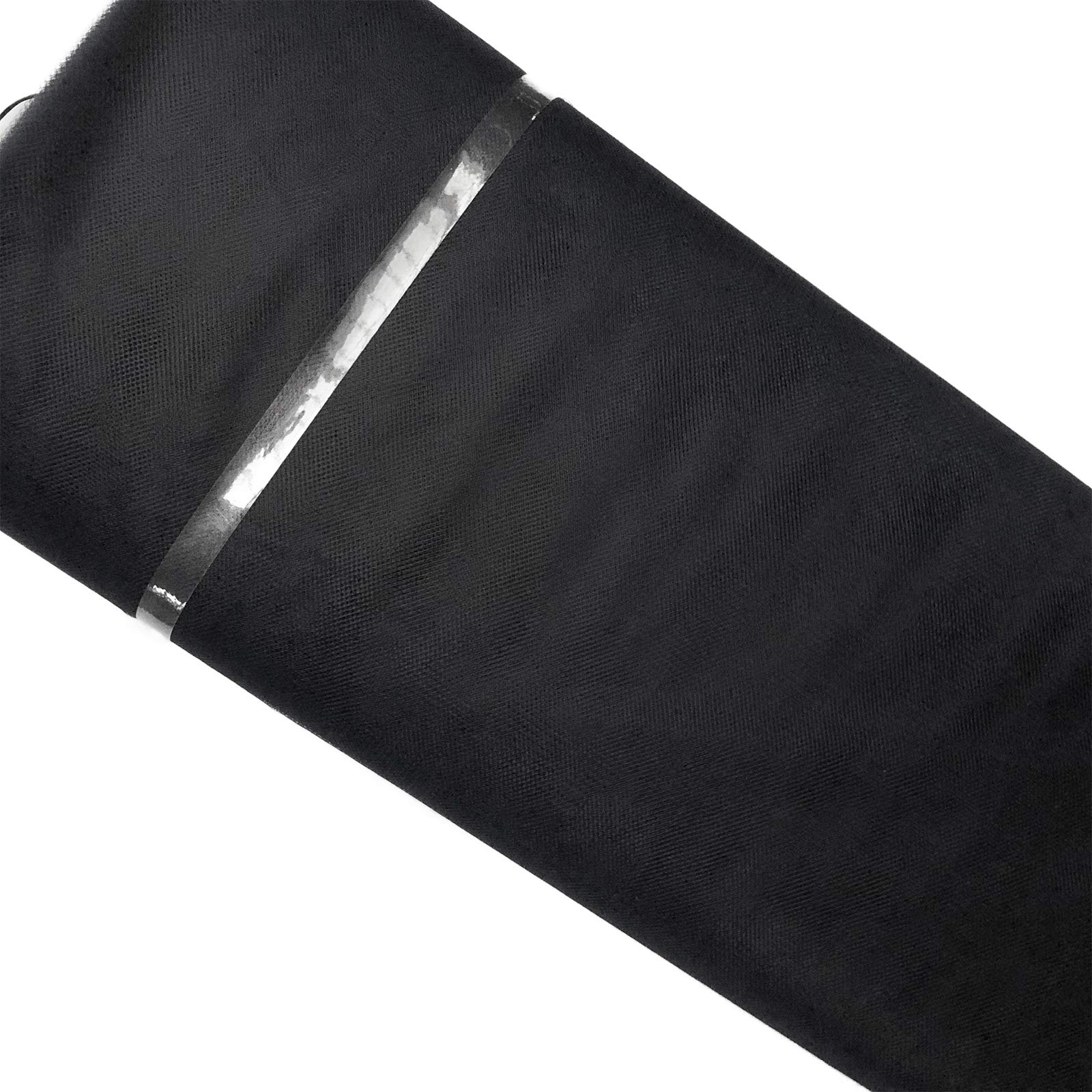 Phantomon 54" (137 cm) by 40 Yards (36.5 Meter) Fabric Tulle Bolt for Wedding, Decoration, DIY Project, Gift Ribbon, Tutu Skirt Sewing Crafting, Chair Sash Bow (Black)
