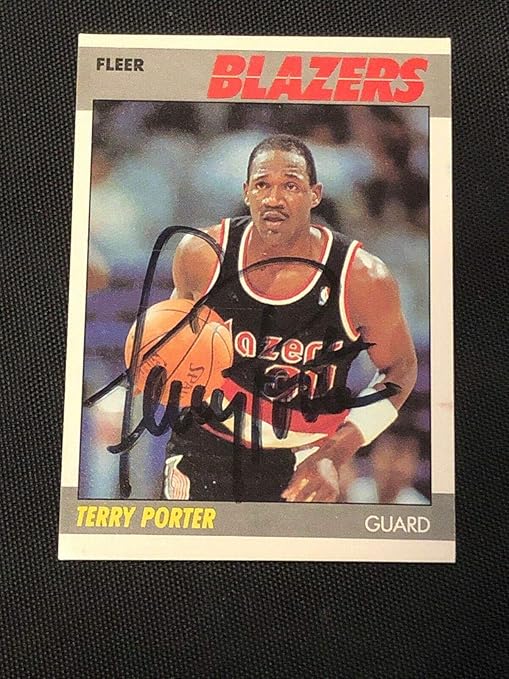 Terry Porter 198788 Fleer Rookie Signed Autographed Card 89 Trail Blazers