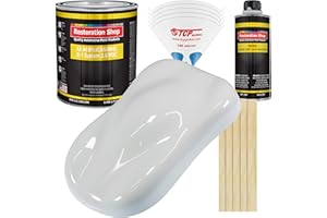 Restoration Shop - Championship White Acrylic Enamel Auto Paint - Complete Gallon Paint Kit - Professional Single Stage High Gloss Automotive, Car, Truck, Equipment Coating, 8:1 Mix Ratio, 2.8 VOC