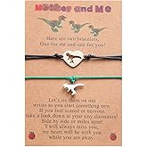 2 Pcs Dinosaurs Bracelets Necklace Pinky Promise Distance Matching Pendant Necklace Lovely Charm Bracelets Relationship Gifts for Mom and Daughter/Son Best Friends Couples Girlfriend Boyfriend Family