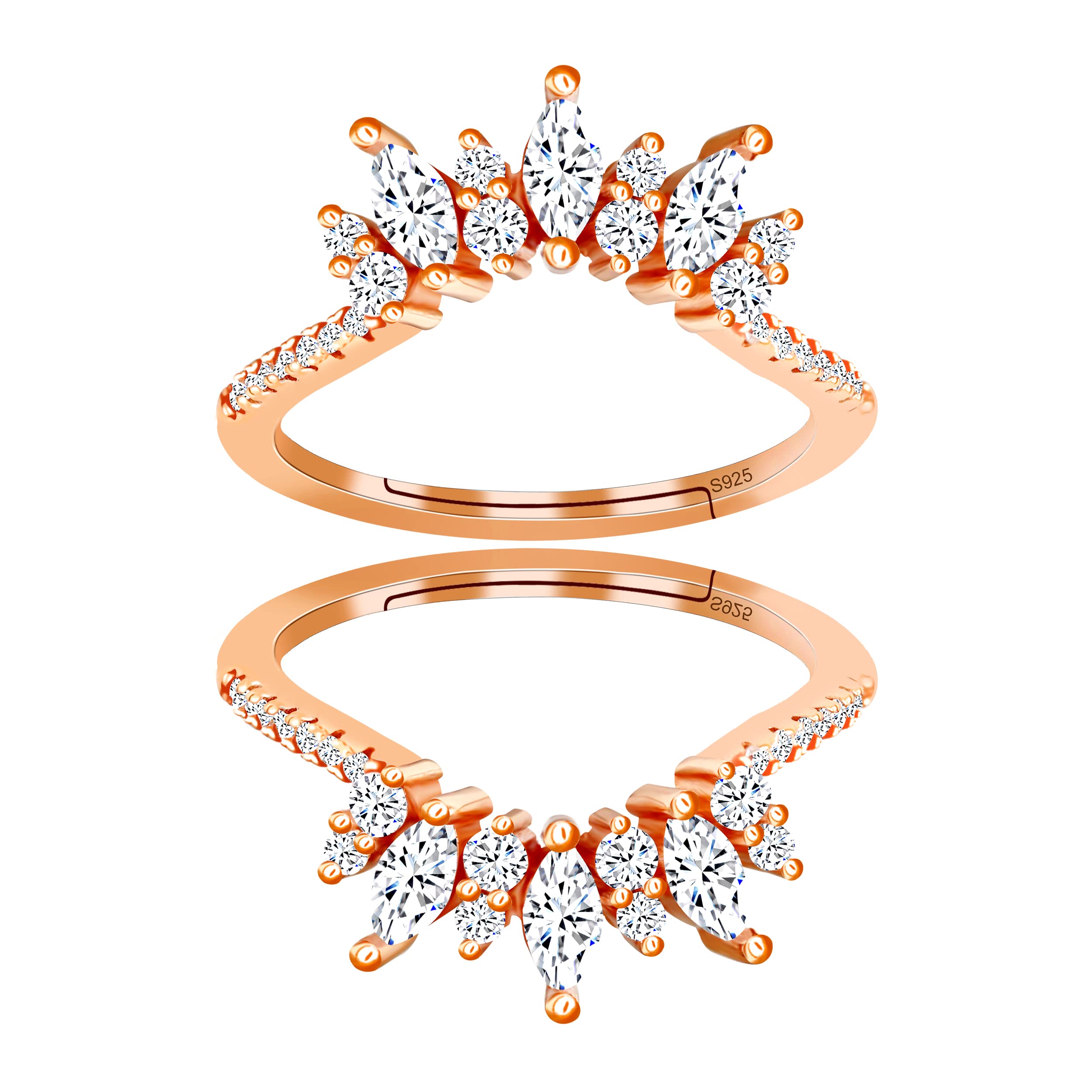Uloveido 925 Sterling Silver Marquise CZ Diamond