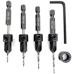 FTG USA 4 Pc #4 (7/64") Adjustable Wood Countersink