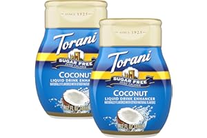 Torani Sugar Free Coconut Liquid Drink Enhancer, Water Flavoring 2-Pack, 1.62 Oz Ea
