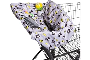 J.L. Childress Warner Bros. Shopping Cart & High Chair Cover for Baby, Kids, & Toddler - Cover for Grocery Carts & Restaurants, Universal Fit - Batman