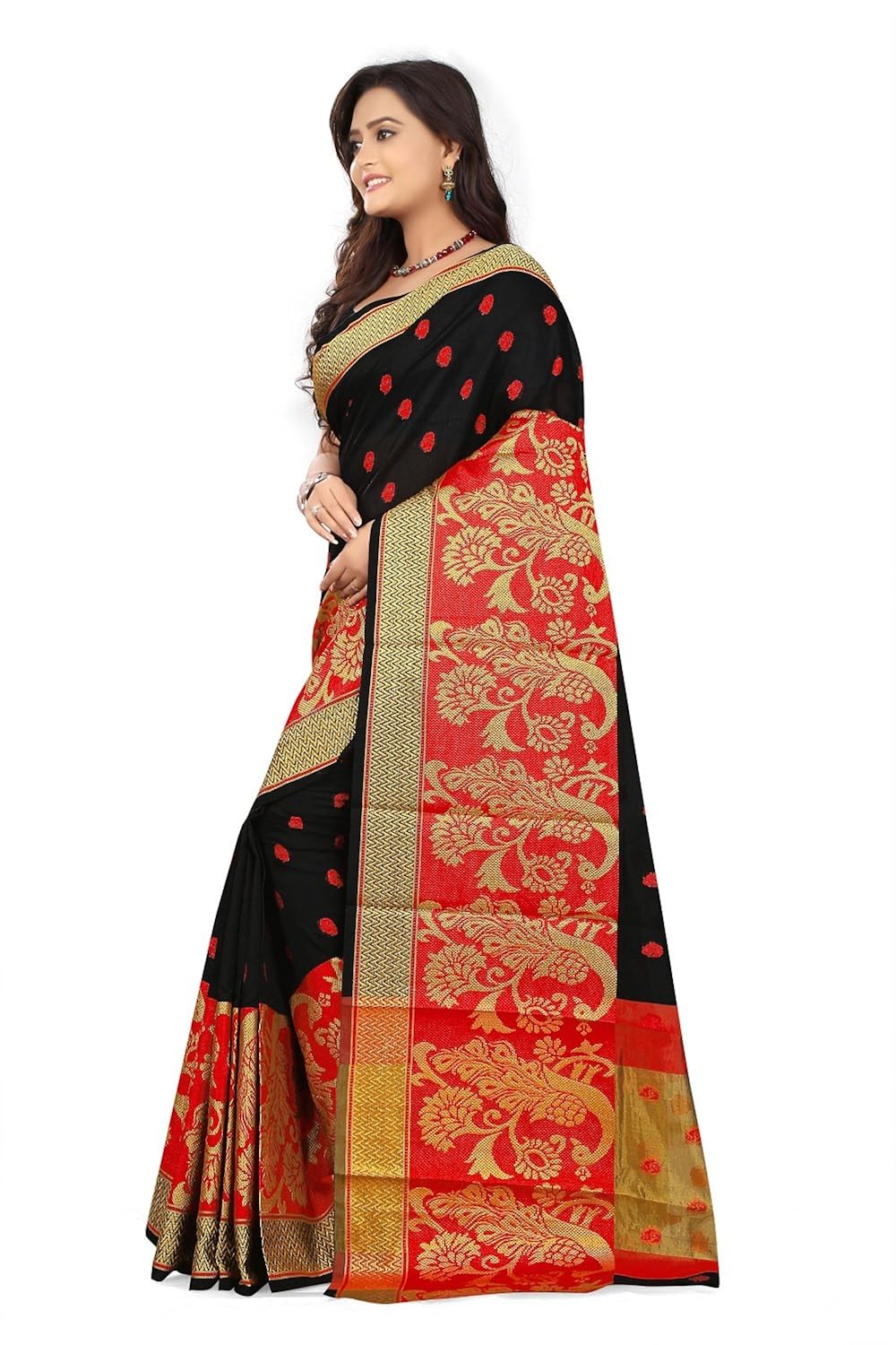 anghan brothers women's cotton saree with blouse piece