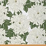 Erosebridal Japanese Chrysanthemum Fabric by The