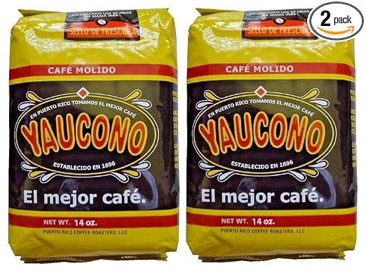 Cafe Yaucono Ground Coffee Puerto Rican, 14 Ounce Bag (Pack of 2)