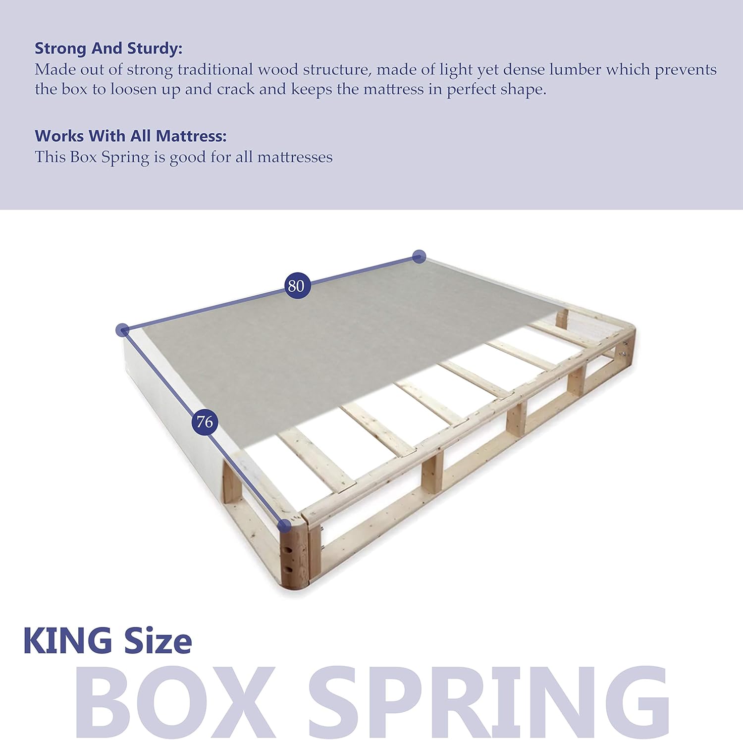 Continental Sleep 4-Inch Low Profile Split Wood Traditional Boxspring/Foundation, King: Furniture & Decor
