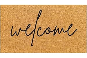THEODORE MAGNUS Natural Coir Doormat with Non-Slip Backing - 17 x 30 - Outdoor/Indoor - Welcome Mats - Warm Welcome - COIR-1730-15-228